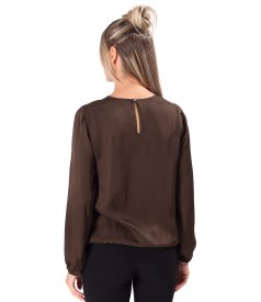Relaxed-fit satin viscose blouse