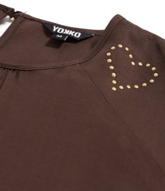 Relaxed-fit satin viscose blouse