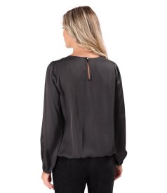 Relaxed-fit satin viscose blouse