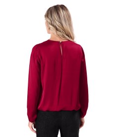 Relaxed-fit blouse in EcoVero viscose satin