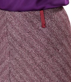 Flared office skirt in a viscose and cotton blend