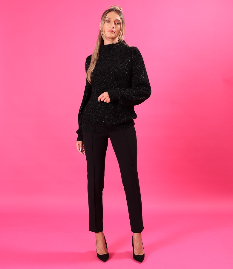 Knitted sweater with tapered trousers