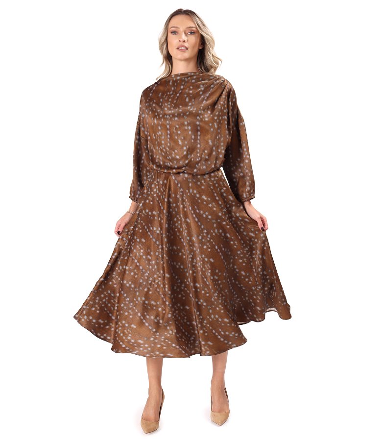 Elegant printed viscose midi dress