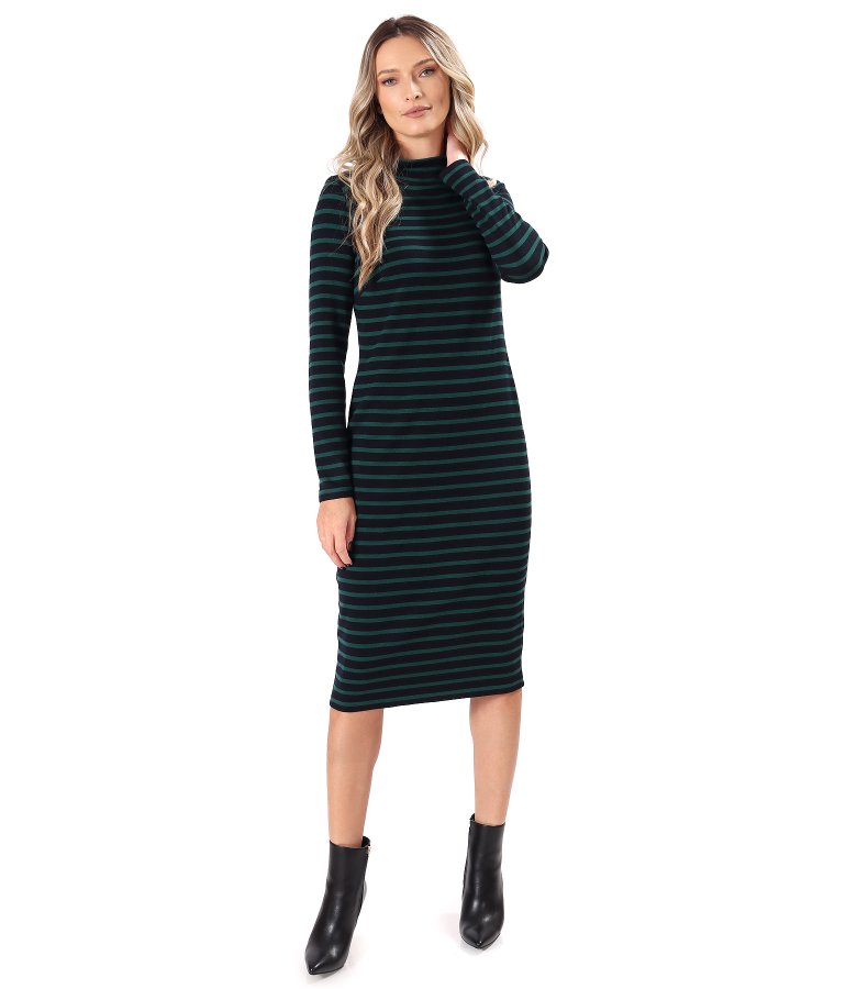 Midi dress in heavyweight stretch wool-blend jersey