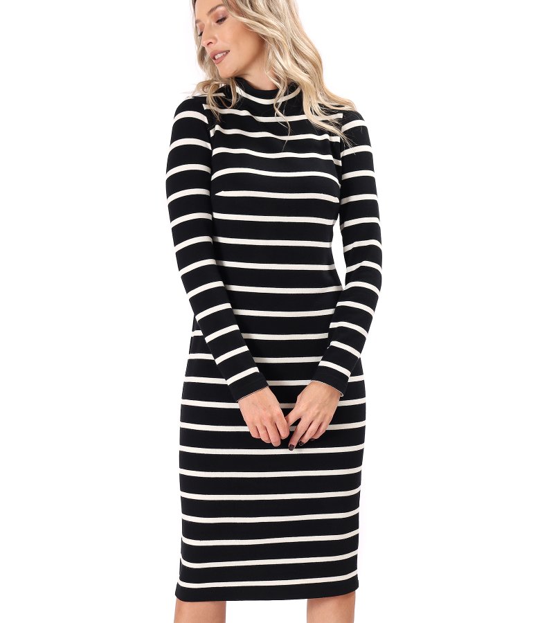 Midi dress in heavyweight stretch wool-blend jersey