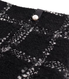 Pencil bouclé skirt in a cotton and wool blend