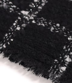 Pencil bouclé skirt in a cotton and wool blend