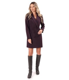 Robe manteau dress in viscose-blend fabric with double-breasted buttons