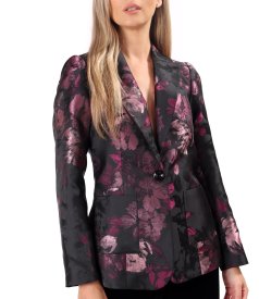 Sacou elegant din brocart cu motive florale