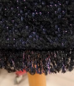 Fusta creion din bucle cu lana si alpaca cu fir de efect metalizat