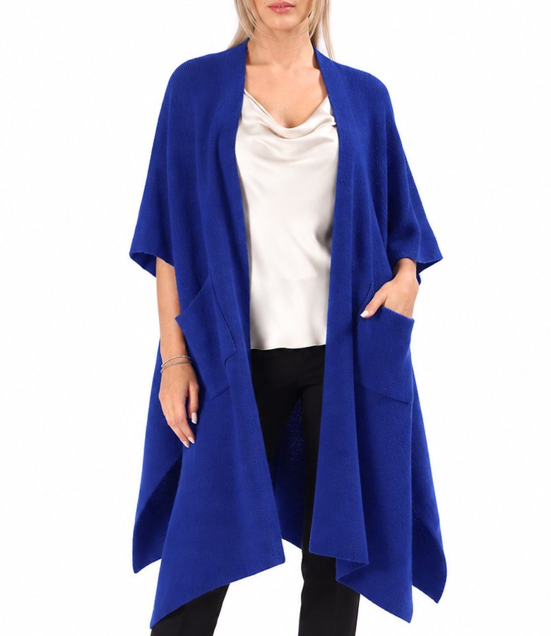 Long knitted cardigan in a wool and alpaca blend